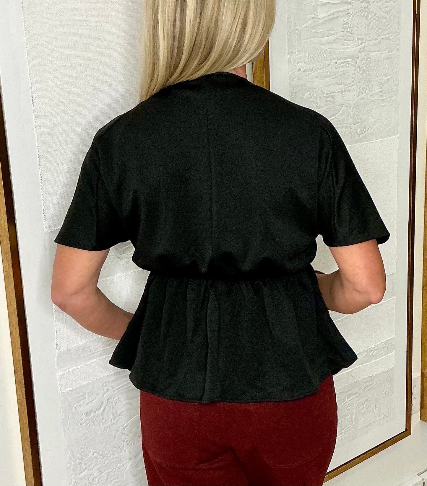 Pleated Peplum Top