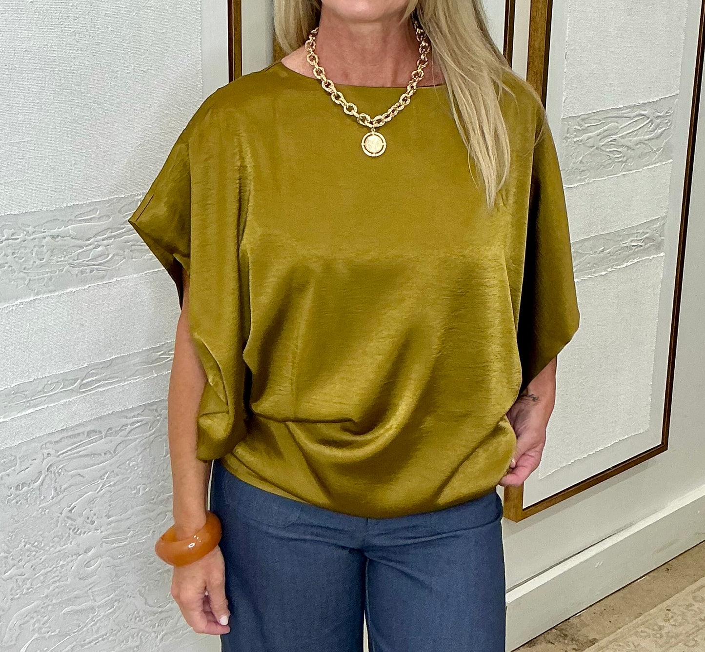 Mustard Wide Sleeve Oversized Top