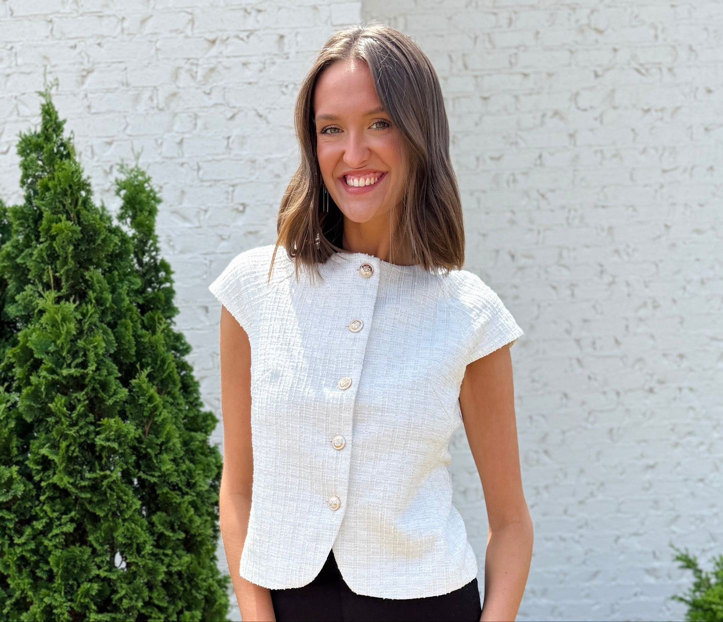 Tweed Sleeveless Top