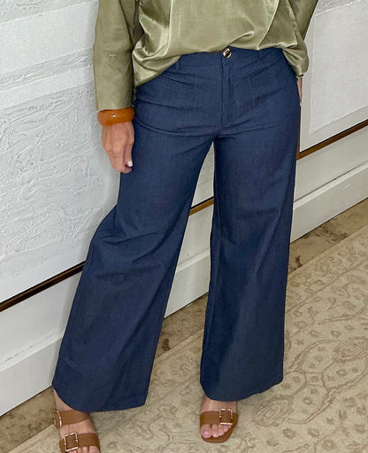 Indigo Stretchy High-Rise Jeans