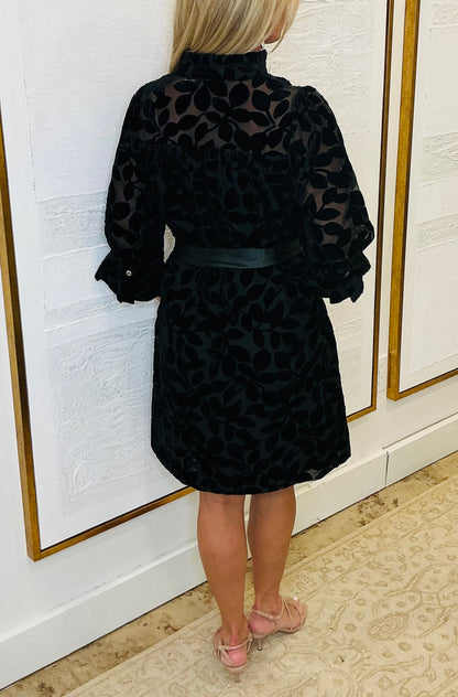 Luxe Leaf Velvet Tunic Dress