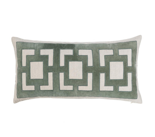 Lattice Lumbar Pillow Jade 14x26