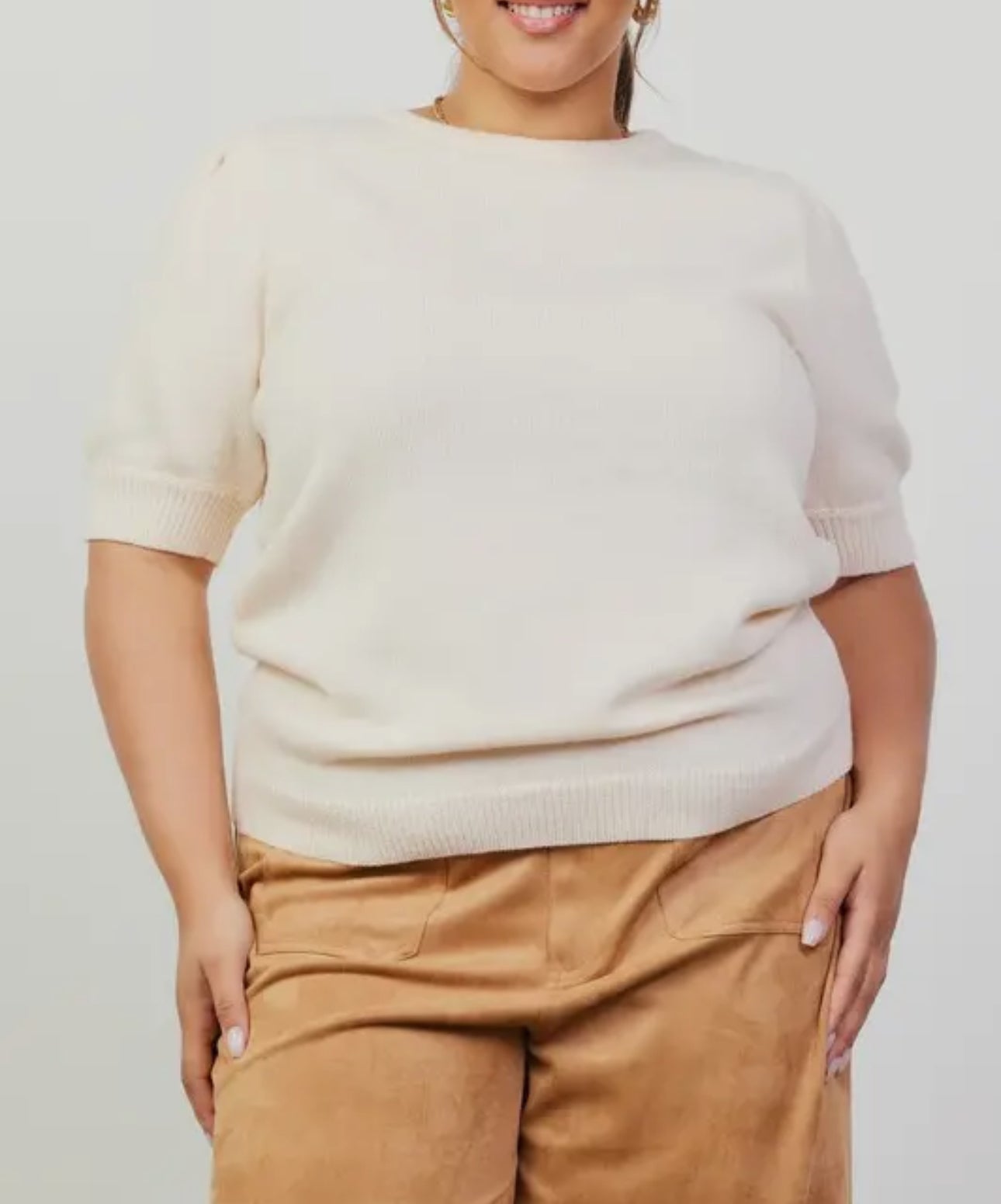 Plus Size Cream Sweater