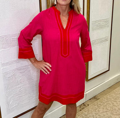 Pink Linen Mini Dress