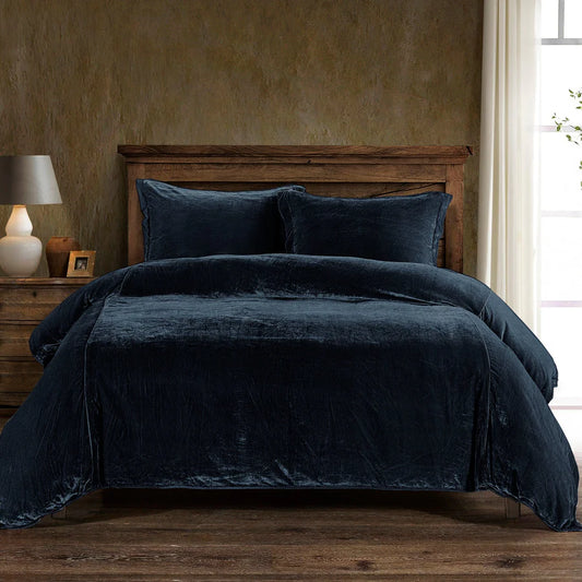 Faux Velvet Duvet Set