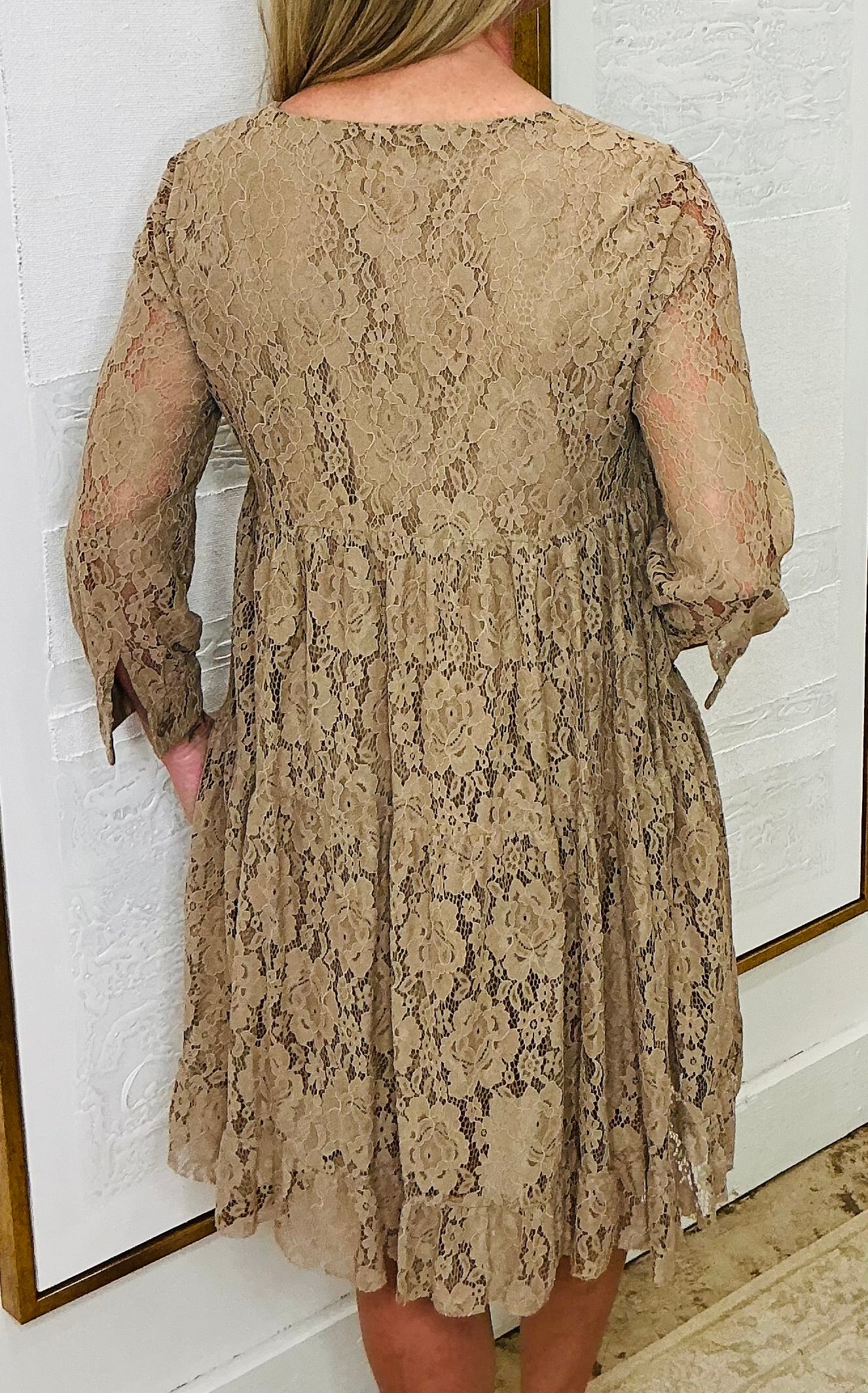 Taupe Lace Dress