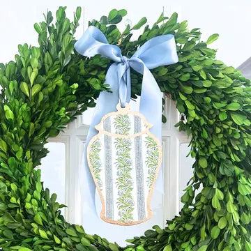 Floral Stripe Jar Wreath Ornament