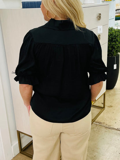 Black Lace Insert Top
