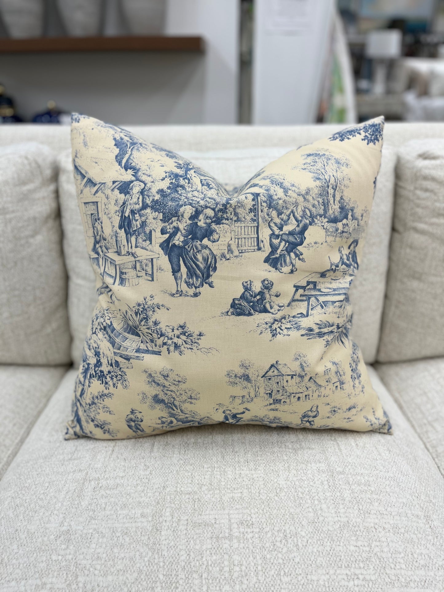 Toile Throw Pillow 22"