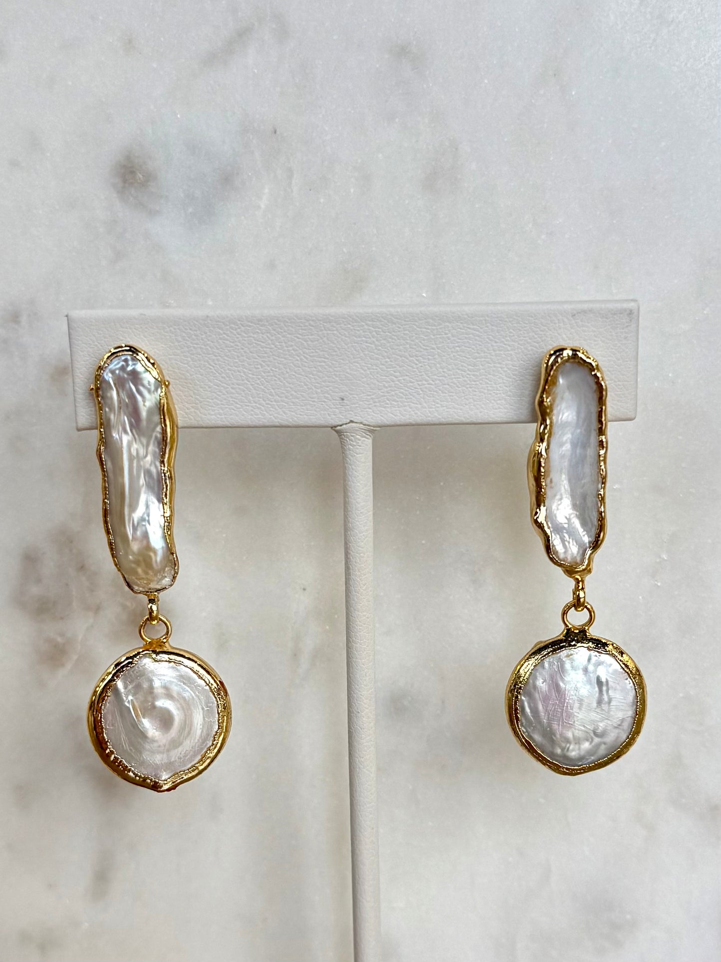 Pearl & Gold Drop Earrings