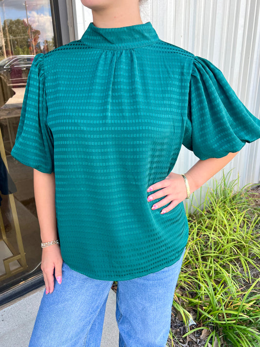 Emerald Puff Sleeve Top