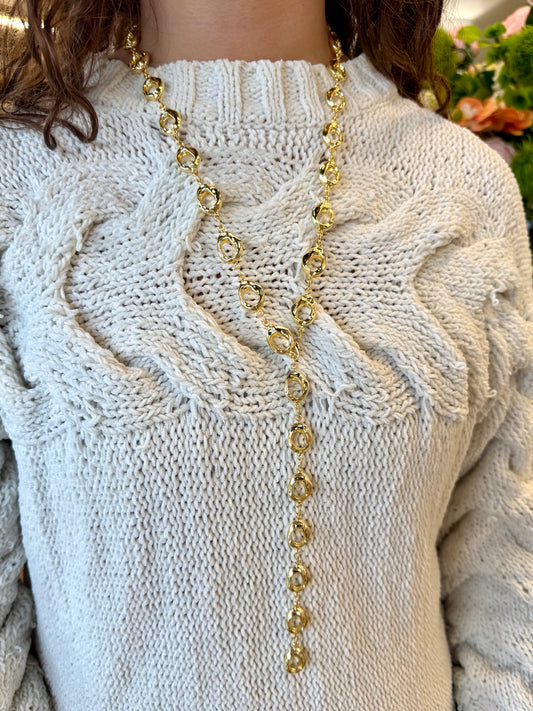 Gold Plated Lariat Necklace