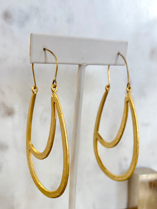 Gold Plated U-Shaped Earrings