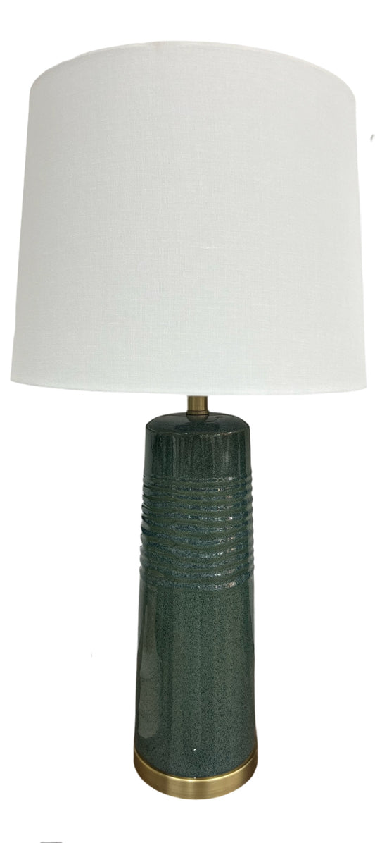 Green Ceramic Table Lamp 30"