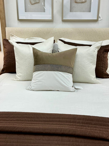 Beige Ivory Velvety Pillow 20"