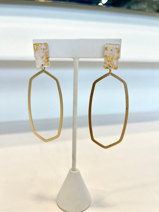 Gold Drop Earrings w/ Acrylic Base