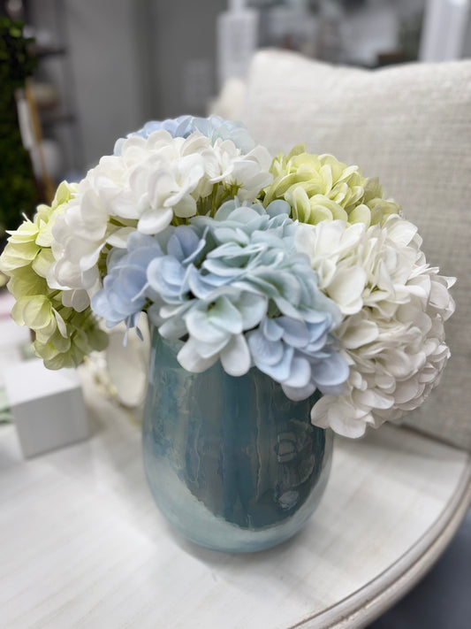 Hydrangea Arrangement in Blue Hurricane