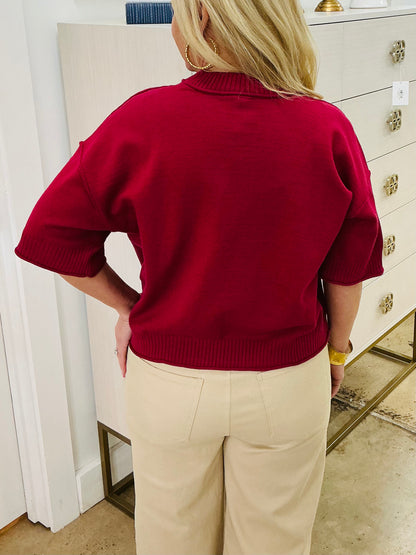 Crimson Crew Neck Sweater