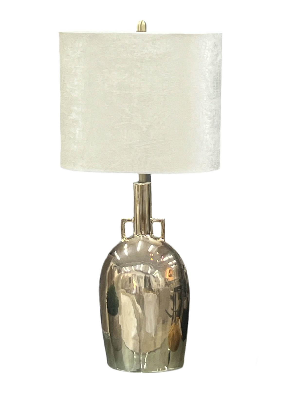 Gold Lamp w/ Velvet Shade 37"