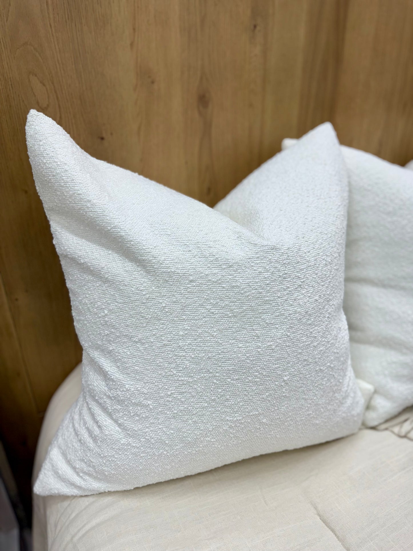 Ivory Boucle Pillow 26"