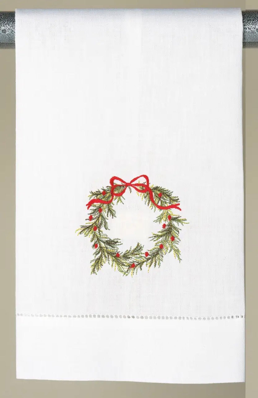 Christmas Wreath Guest Towel