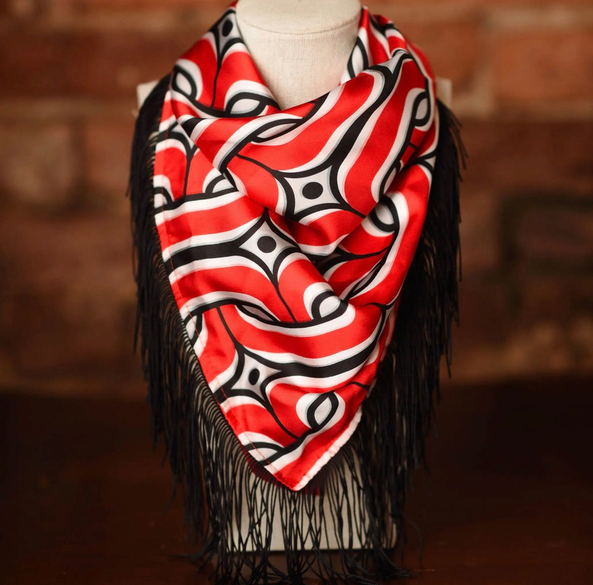 Red/Black Fringe Scarf