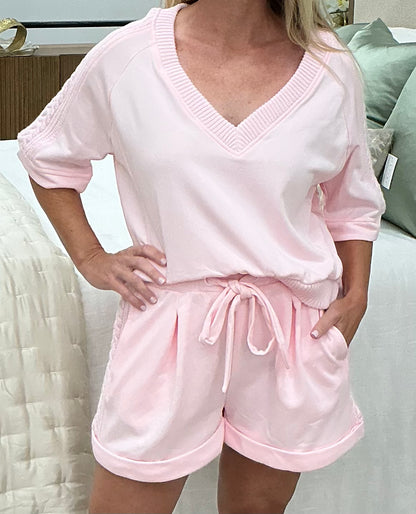 Pink Lounge Short Set