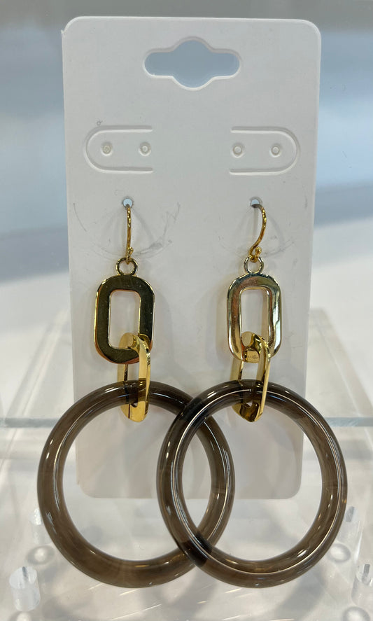 Lucite Mink Drop Earrings