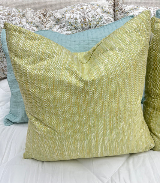 Green & Yellow Textured Pillow 24"