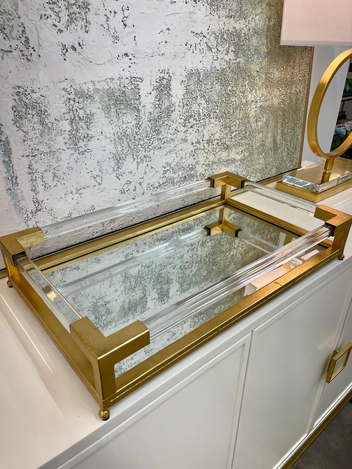 Gold & Acrylic Mirrored Tray