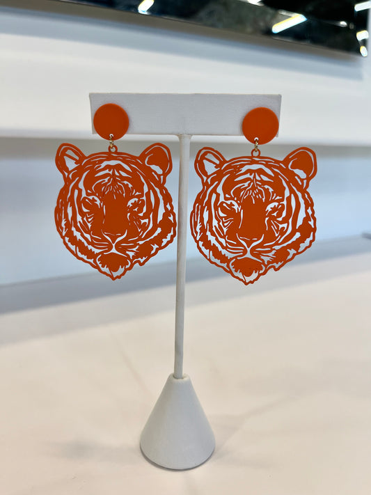 Orange Tiger Earrings