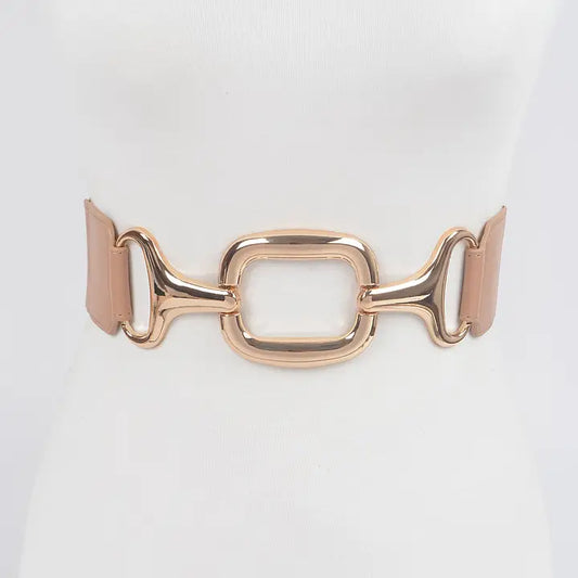 Gold & Nude Gold Buckle Belt