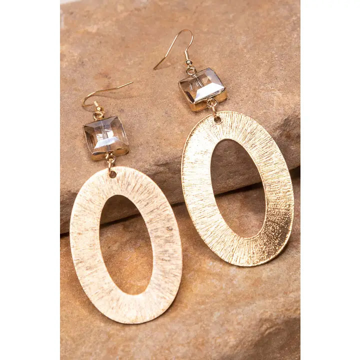 Gold Oval w/Crystal Charm