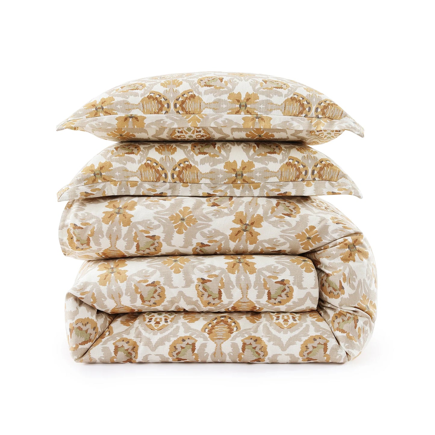 Yellow & Grey Patterned Comforter Set