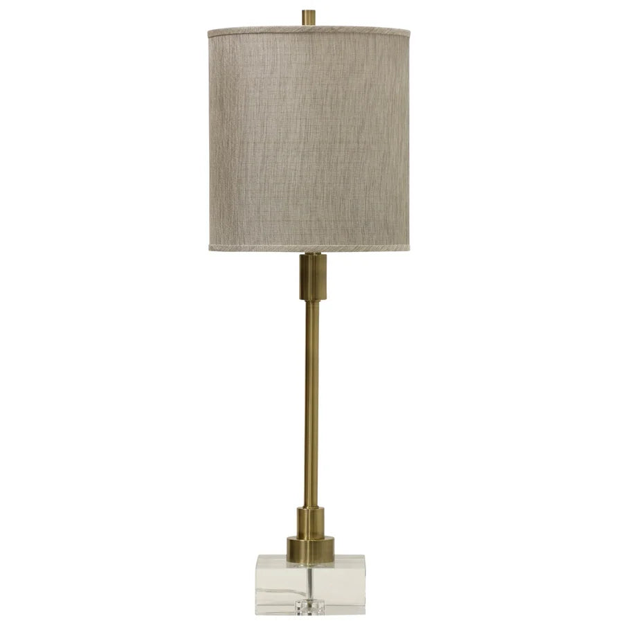 Brass Finish Crystal Base Lamp