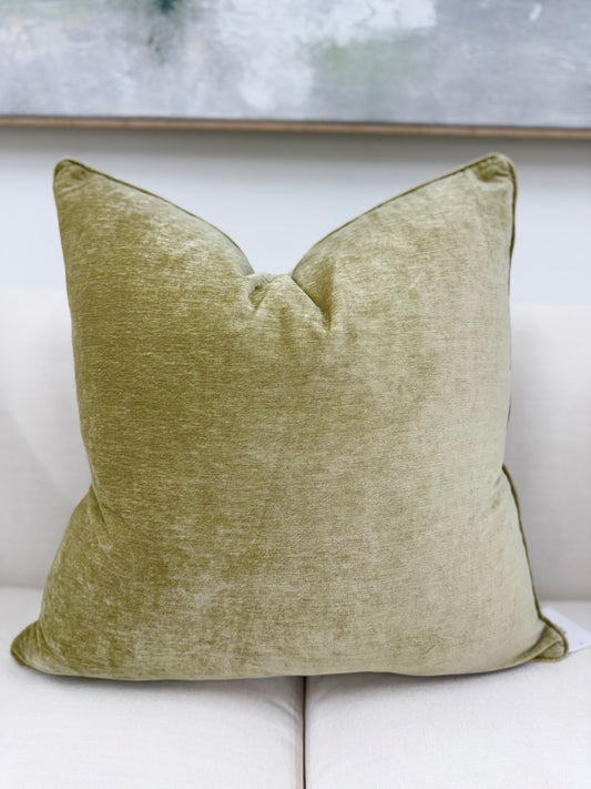 Sage Green Velvet Pillow 24"