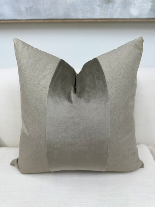 Taupe Two-Tone Pillow 24"