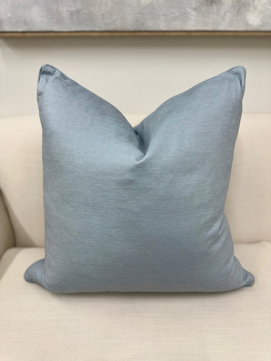 Light Blue Chenille Pillow 24"