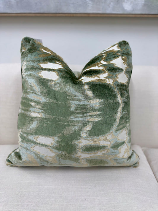 Green, Gold & Cream 23" Pillow
