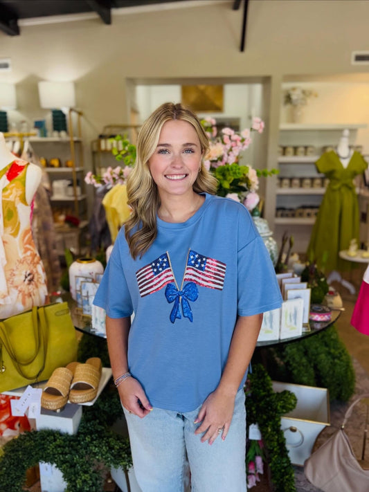 Flag w/ Bow Tee