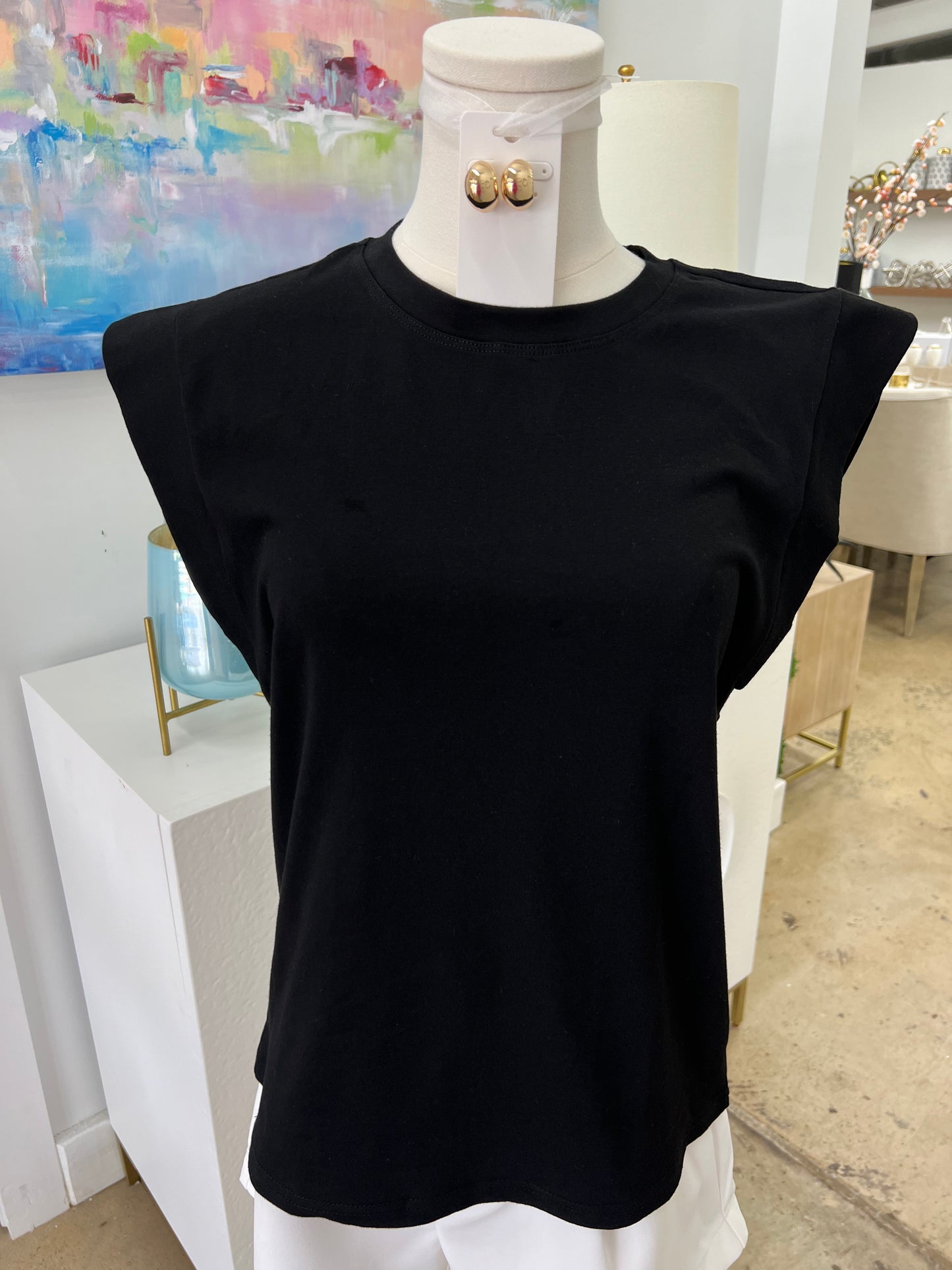 Black Round Neck Tank