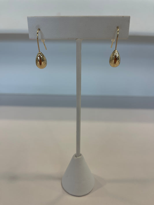 Oval Gold Drop Earrings