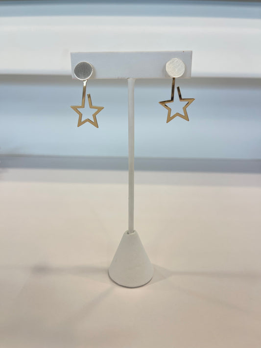 Gold & Silver Star Earrings