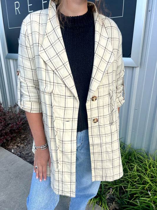 Beige Plaid Jacket