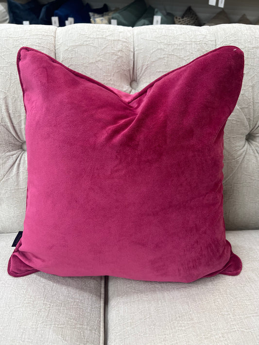 Fuchsia Velvet Throw Pillow 18"