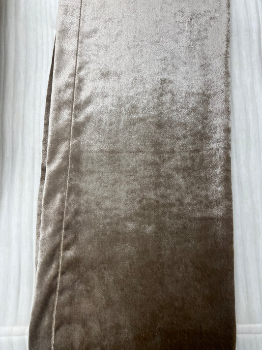 Beige Crushed Velvet Bed Runner 20"x100"