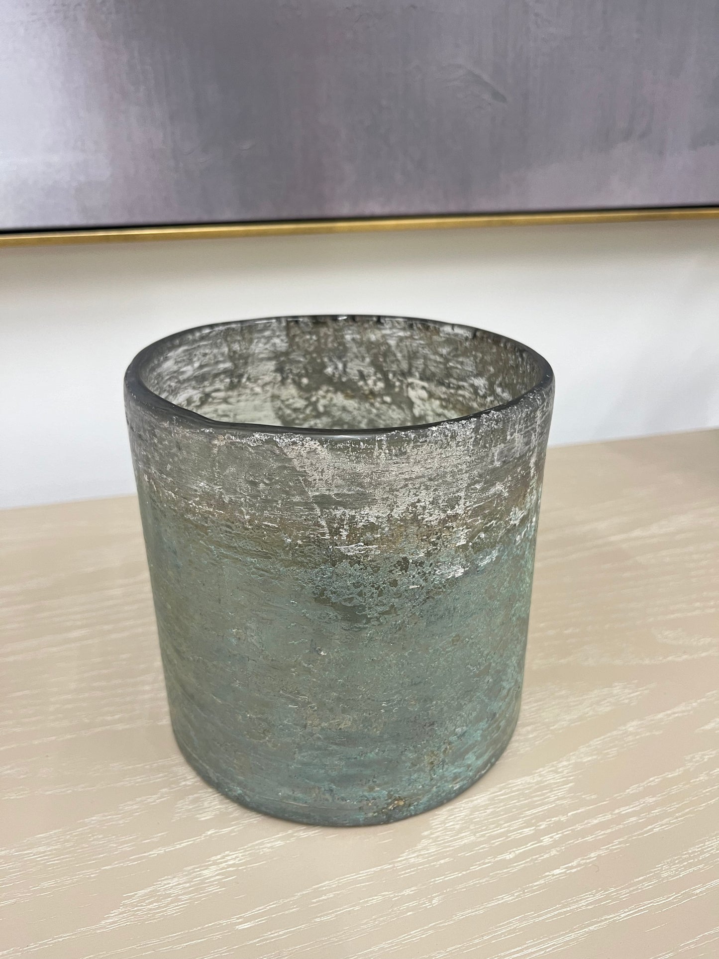 Mint Green Textured Glass Jar