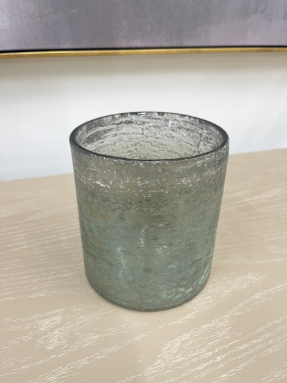 Mint Green Textured Glass Jar