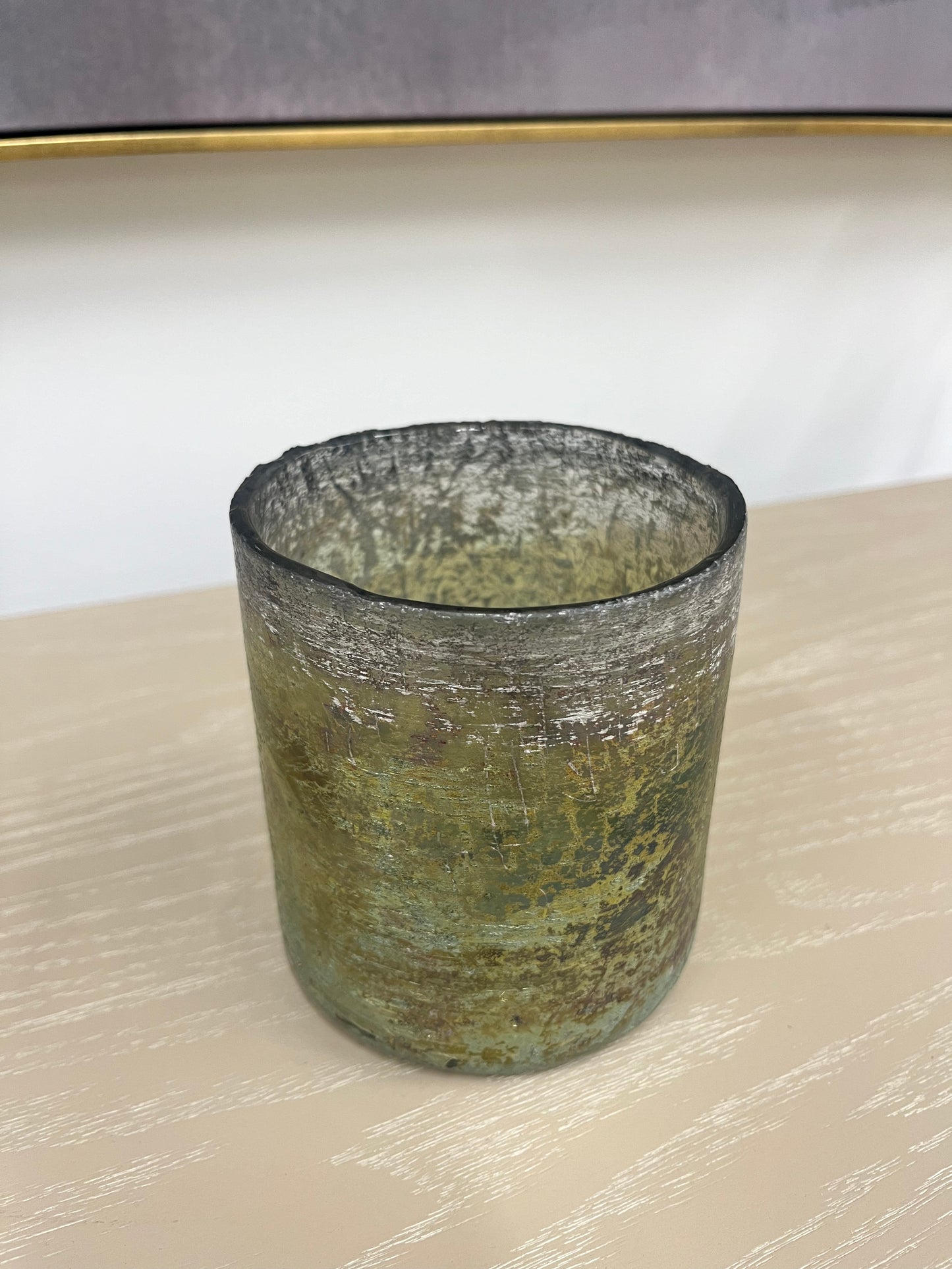 Mint Green Textured Glass Jar