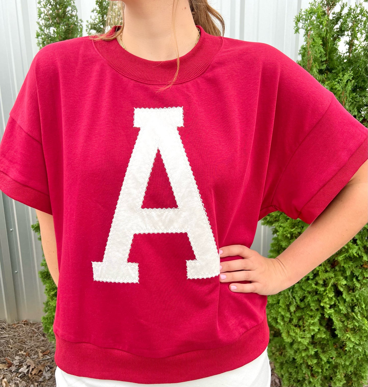 Crimson Short Sleeve Sweatshirt